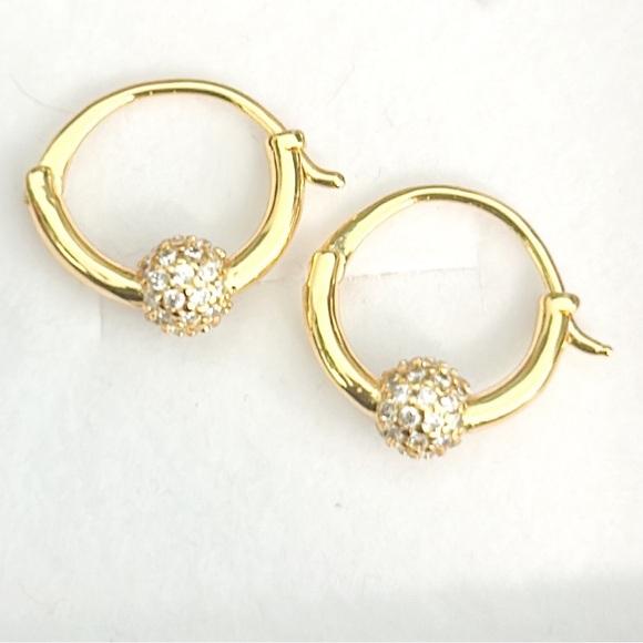 NWOT Sterling silver 18k yellow gold plated hoop earrings - Picture 11 of 11